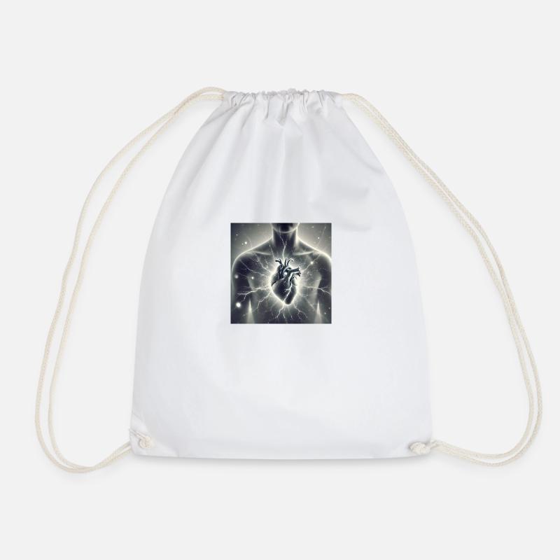 Broken Starch - Drawstring Bag - white