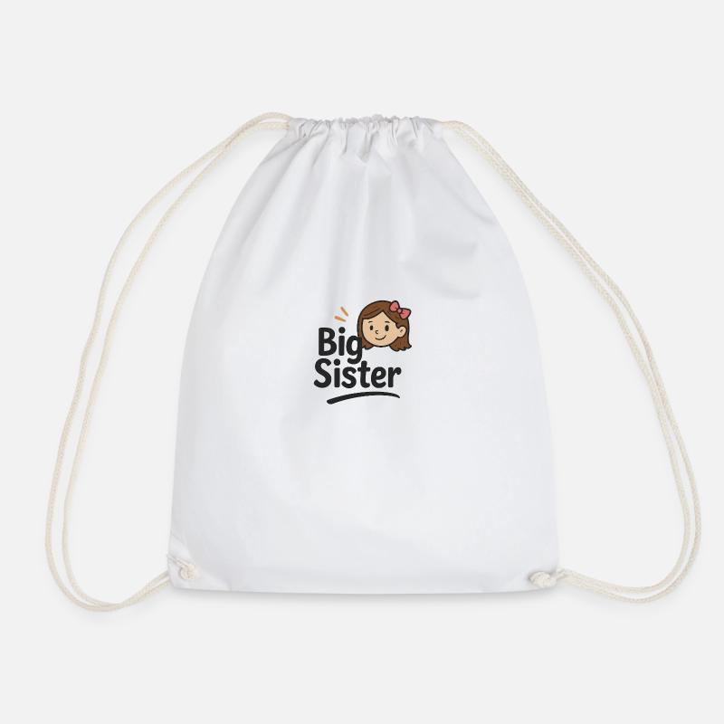 Big Sister - Drawstring Bag - white