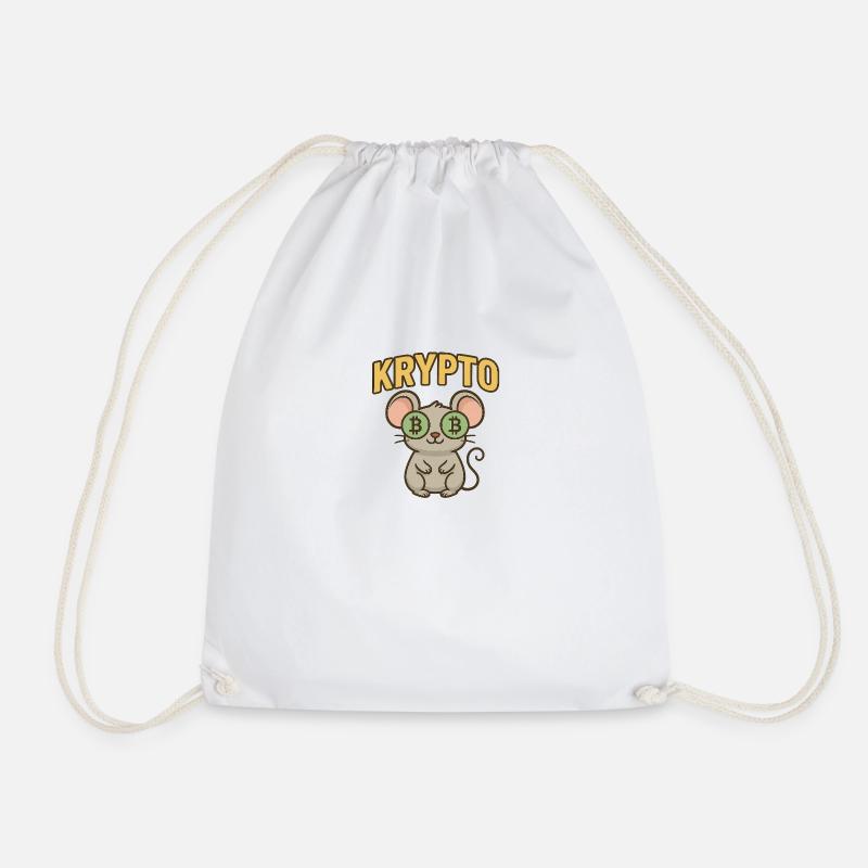 Crypto Mouse - Drawstring Bag - white