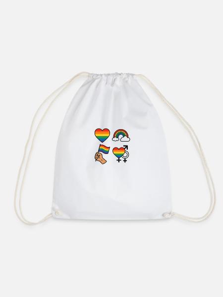 #Pride #LGBTQ #LoveIsLove #PrideDesign #Regenbogen - Turnbeutel - Weiß