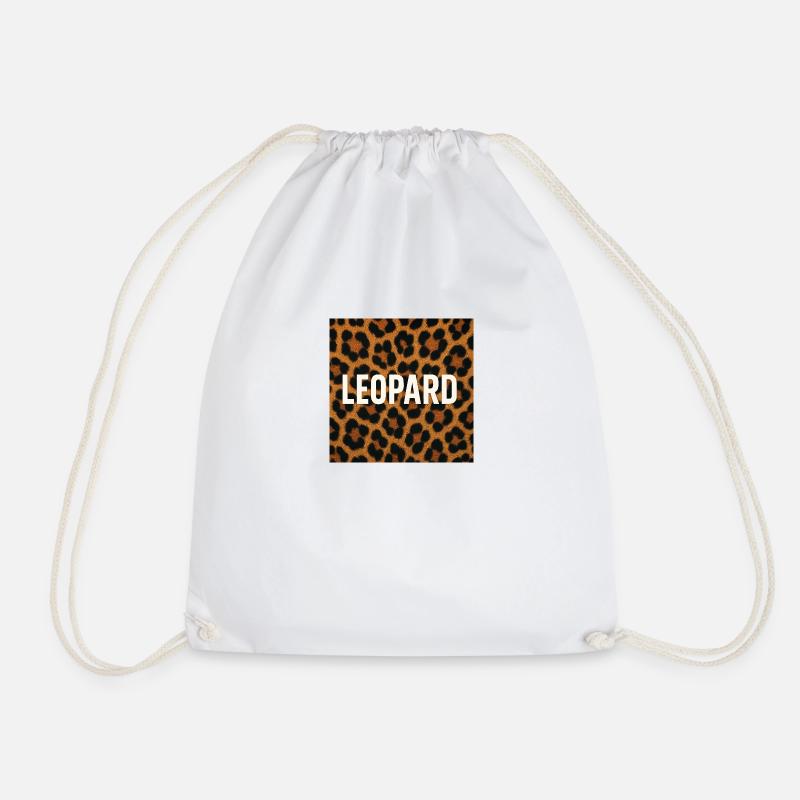 Modern Leopard Statement - Drawstring Bag - white