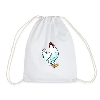 Hen - Drawstring Bag - white - Front