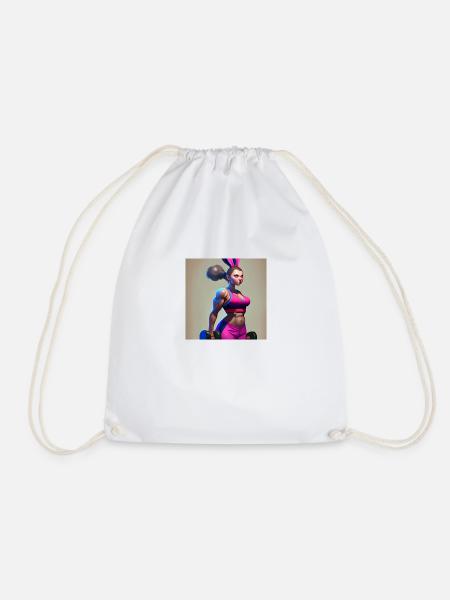 Gym bunny - Drawstring Bag - white