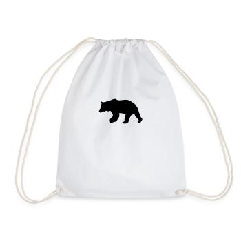 bear - brown bear - hunting - hunter - Drawstring Bag - white - Front