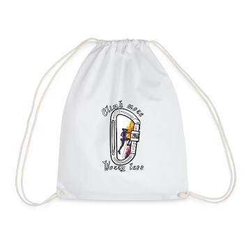 Hike more worry less - Hiking Carabiner - Drawstring Bag - white - Front
