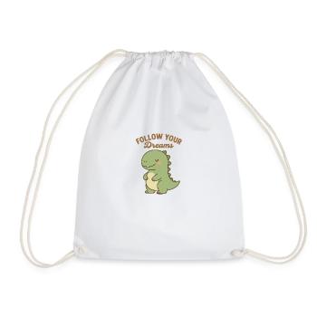 Suivez vos rêves - Cute Dino Design - Sac de sport léger - blanc - Devant
