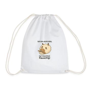 Not fat, just maximally fluffy! Humorous & Sweet - Drawstring Bag - white - Front