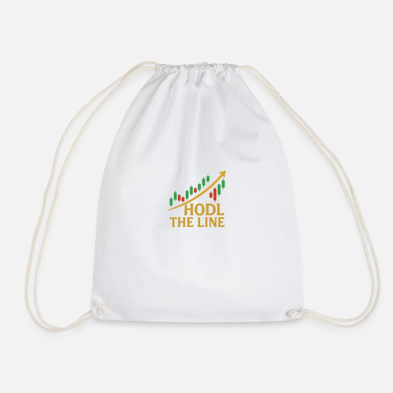 HODL The Line – Crypto Trading Chart - Drawstring Bag - white