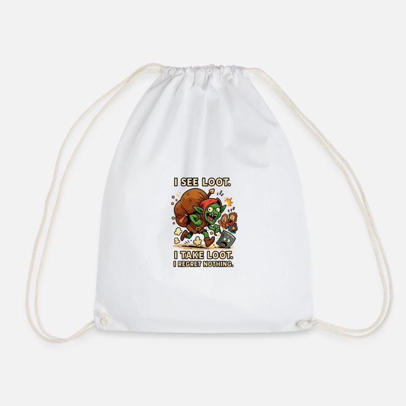 I see loot - Drawstring Bag - white