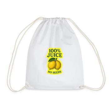 100% Juice no SEEDS - Drawstring Bag - white - Front
