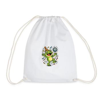 Party Frog - Drawstring Bag - white - Front
