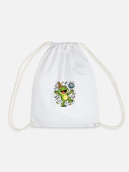Party Frog - Drawstring Bag - white