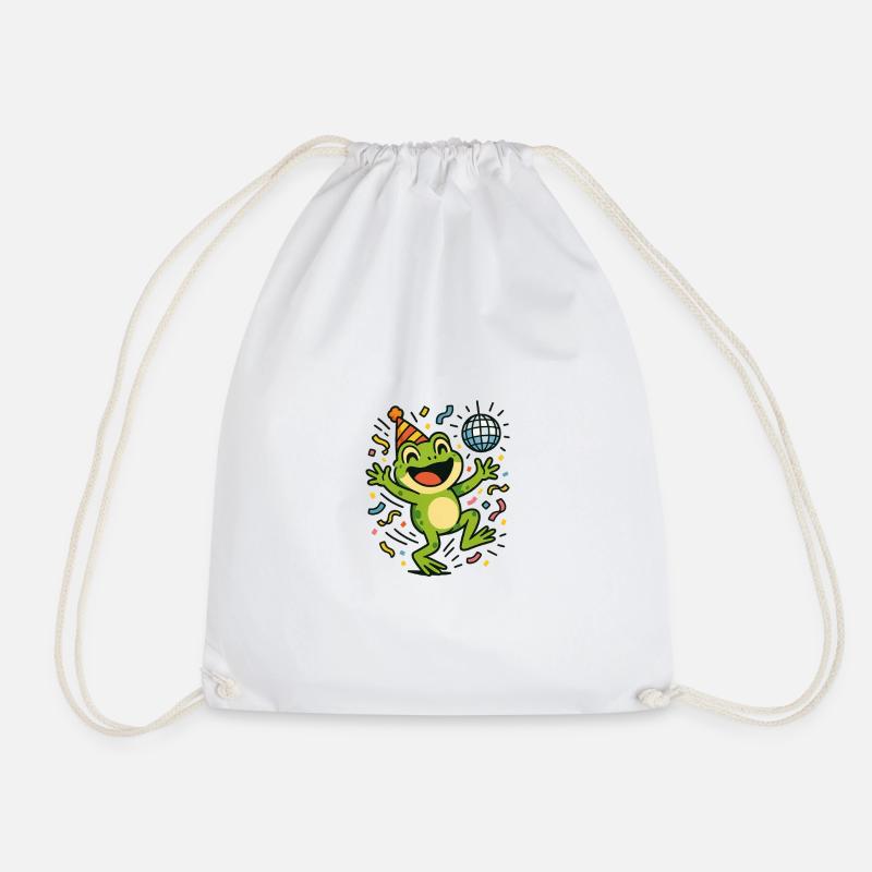 Party-Frosch - Turnbeutel - Weiß