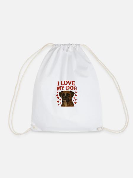Loving Boxer – T-Shirt Design for Dog Fans - Drawstring Bag - white