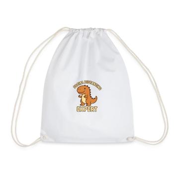 Social Distancing Expert Dino - Drawstring Bag - white - Front