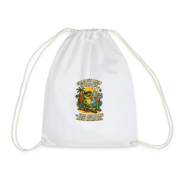 Frog on the Beach: Bong & Route 420 - Drawstring Bag - white - Front