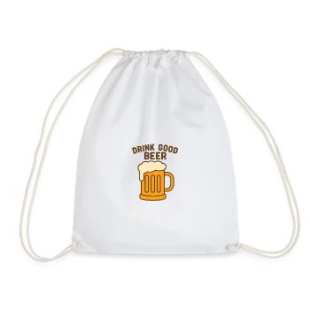 Drink Good Beer – Funny Vintage Beer Design - Drawstring Bag - white - Front