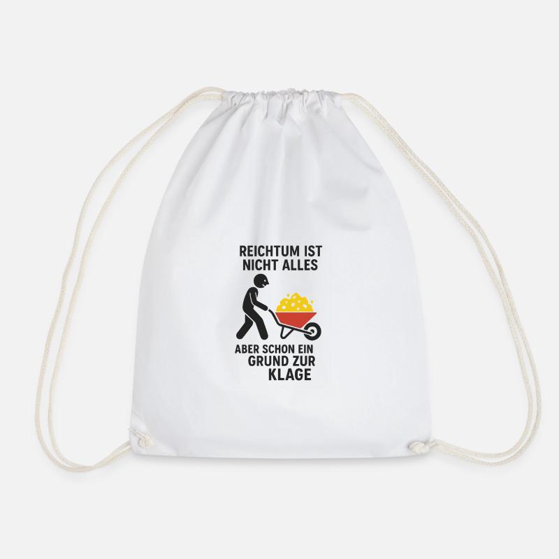 Wealth is not all cause for complaint - Drawstring Bag - white