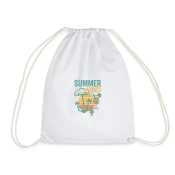 Sommerliche Strand- und Drink-Motiv - Turnbeutel - Weiß - Vorne