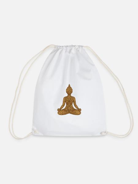 Mindfulness Yoga Meditation Inner Peace - Drawstring Bag - white