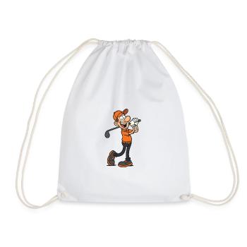 Golfeur de dessin animé - Homme - Sac de sport léger - blanc - Devant