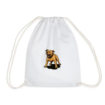 Pitbull – No leash, no mercy - Drawstring Bag - white - Front