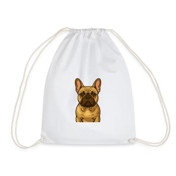 Frenchie Love – Der Blick, der Herzen schmilzt - Turnbeutel - Weiß - Vorne