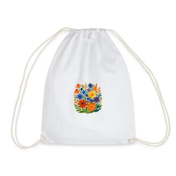 Wildflower Bloomscape - Drawstring Bag - white - Front