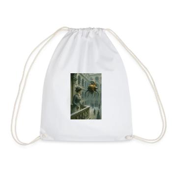 univers retro futuriste pieuvre volante et femme - Sac de sport léger - blanc - Devant