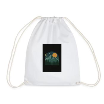 Illustration de paysage de montagne nocturne - Sac de sport léger - blanc - Devant