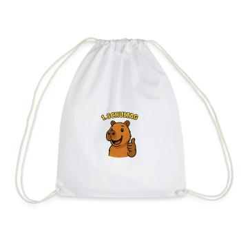 Capybara 1. Schultag | Einschulung Kinder Design - Turnbeutel - Weiß - Vorne
