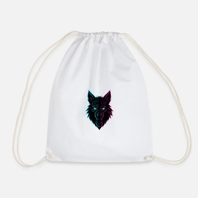 NEON FANG - Drawstring Bag - white