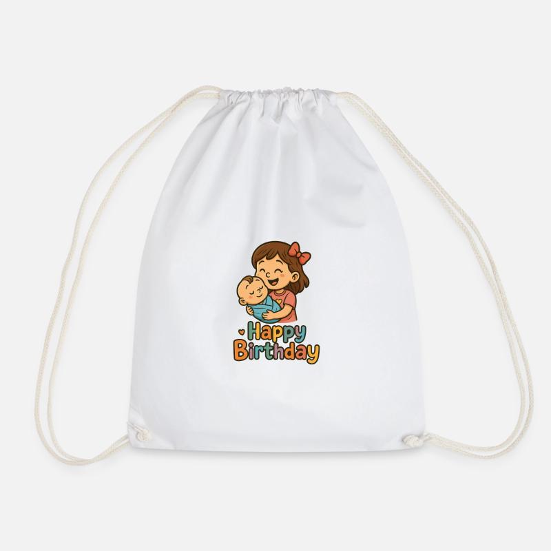 Herzliche Geburtstagskinder Illustration - Turnbeutel - Weiß