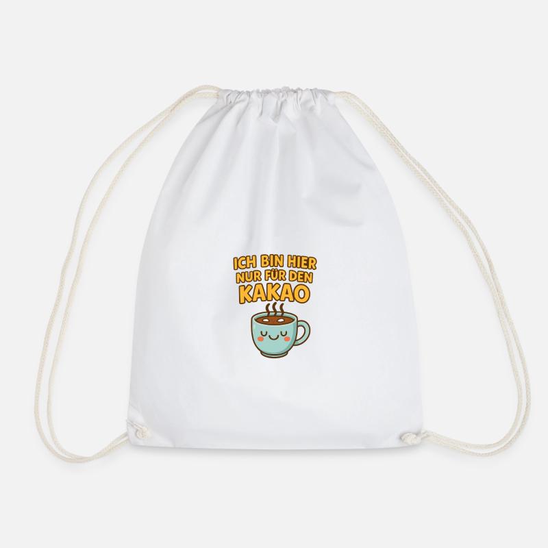 I'm here just for the cocoa - Drawstring Bag - white