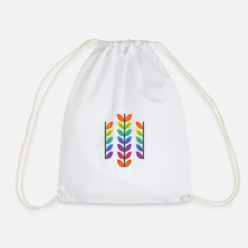 Regenbogenblatt-Design im lebendigen Stil - Turnbeutel - Weiß