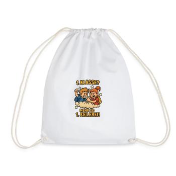 Brawl School Enrollment 1st Grade School Child Children - Drawstring Bag - white - Front