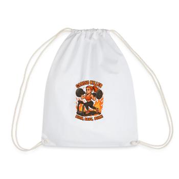 Cardio Killer Gym Girl Power Fitness Workout - Drawstring Bag - white - Front