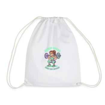 Squat Goals Gym Girl Power Fitness Workout - Drawstring Bag - white - Front