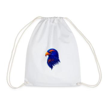 Colored eagle in neon style - Drawstring Bag - white - Front