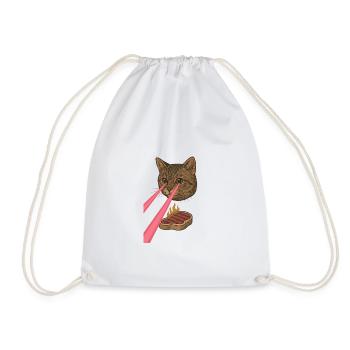 Laser Cat - Drawstring Bag - white - Front