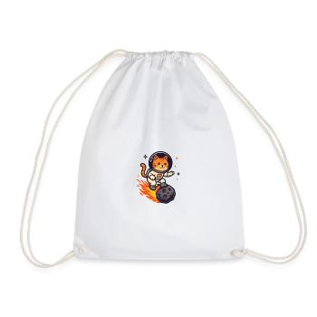 Astro Cat Meteor Rider Kawaii Weltraum Katze  - Turnbeutel - Weiß - Vorne
