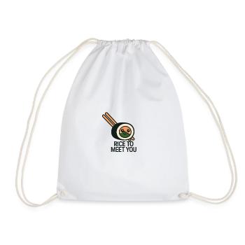 Sushi design with funny pun - Drawstring Bag - white - Front