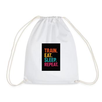 Motivational sports workflow lettering - Drawstring Bag - white - Front