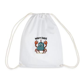 Robot crabe joyeux avec ligne de détail ondulée - Sac de sport léger - blanc - Devant
