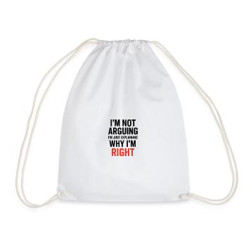 Je ne fais pas d’arguments Texte - Sac de sport léger - blanc - Devant