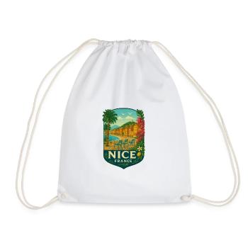 Nice - Sunny coastal scene - Drawstring Bag - white - Front
