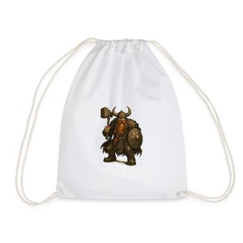 Nain avec casque et marteau - Sac de sport léger - blanc - Devant