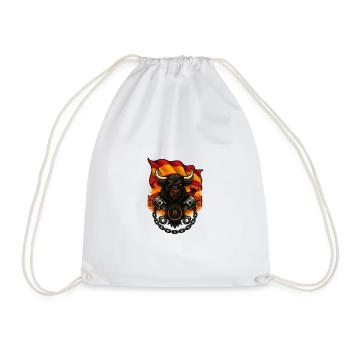 Bull Rider – Wild Biker Power - Drawstring Bag - white - Front