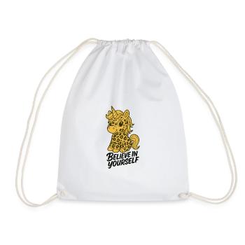 Leoparden-Einhorn - Süßes Cartoon Design - Turnbeutel - Weiß - Vorne