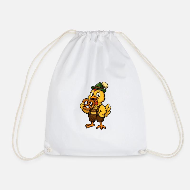 Chicken in the Lederhosen - Drawstring Bag - white